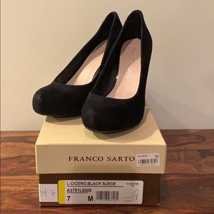 Black suede Franco Sarto heels